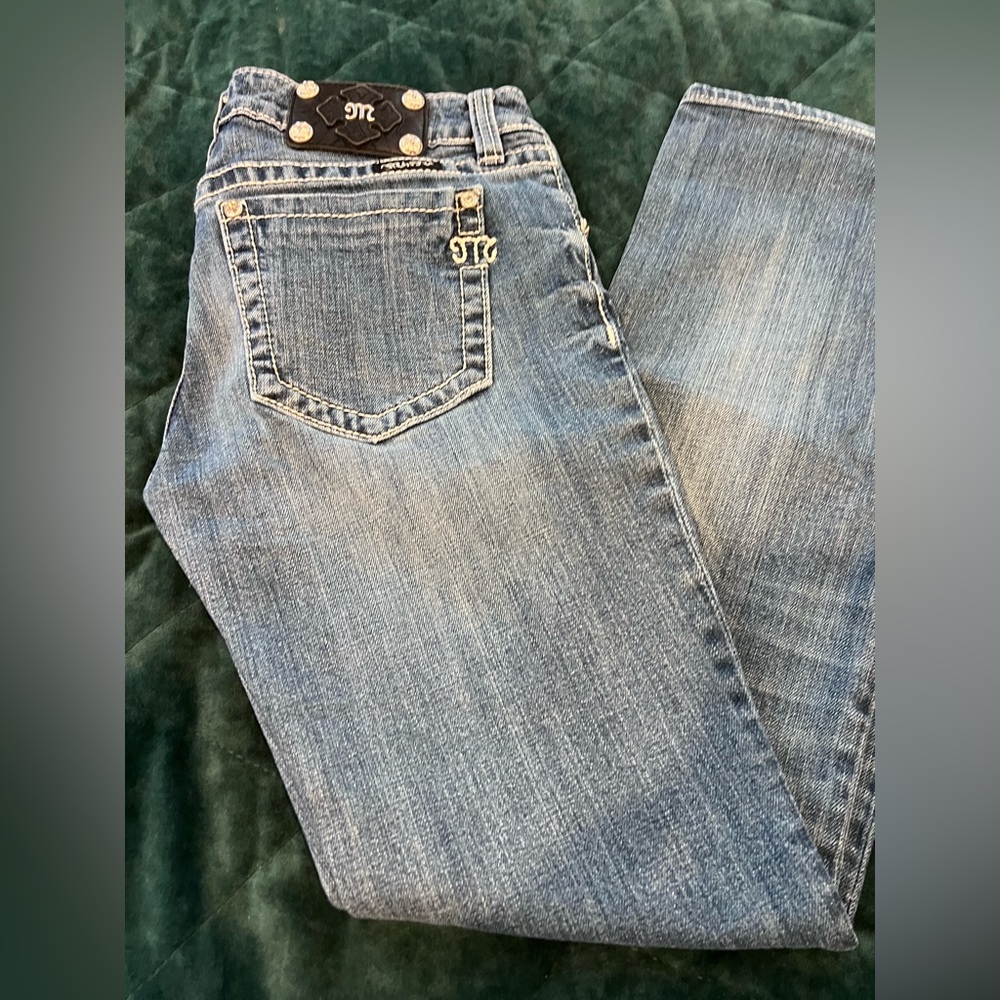 Miss Me Bootcut Denim Jeans with Rhinestones